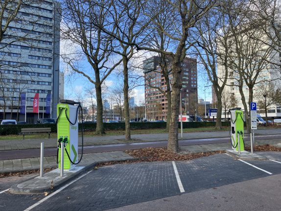 Allego EV charging station in Amsterdam Zuid