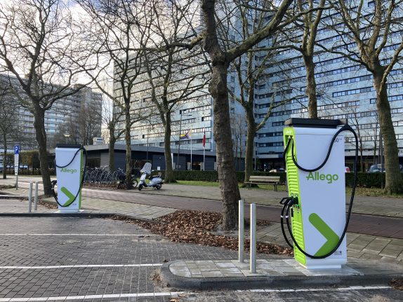 Allego EV charging station in Amsterdam Zuid